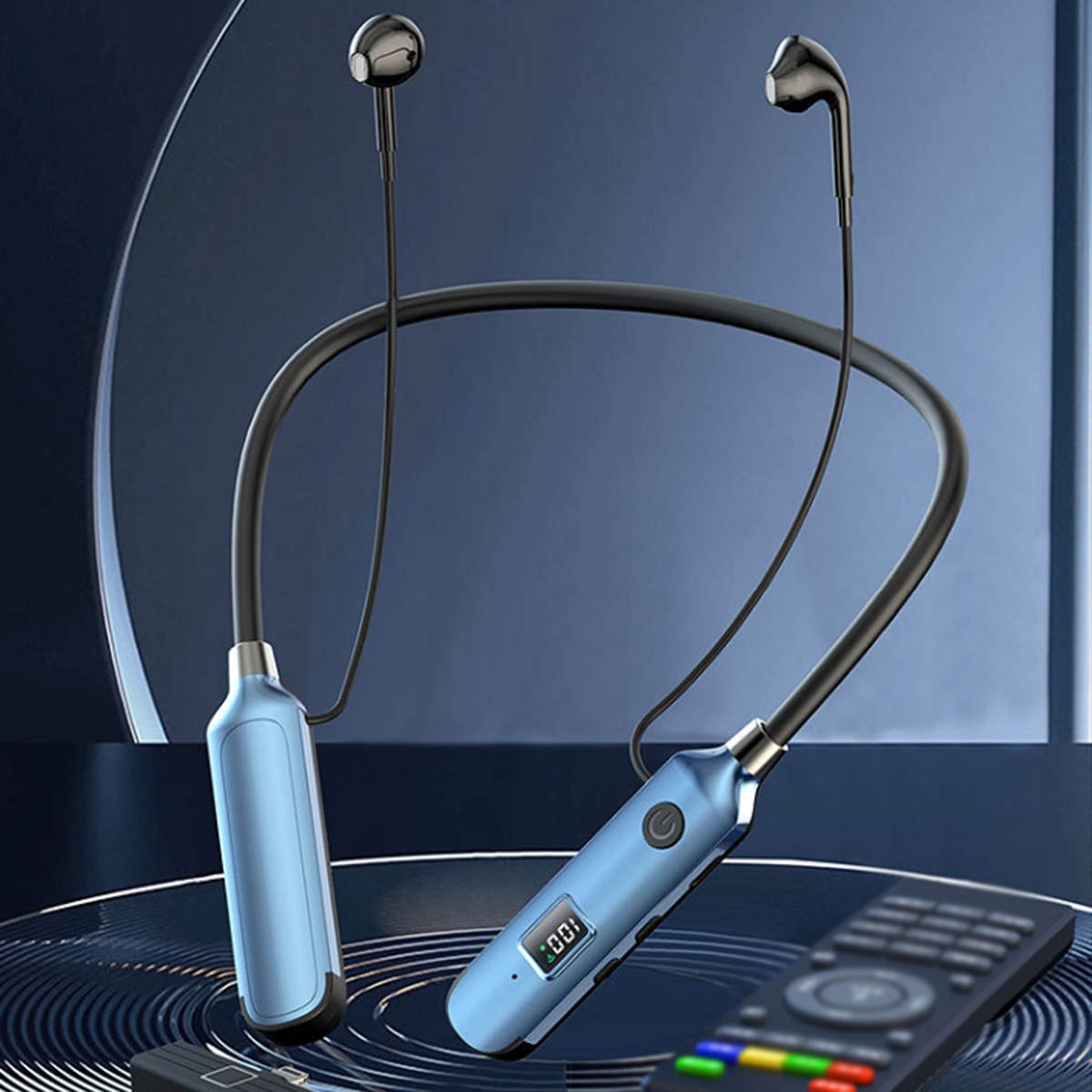 ENBAOXIN Drahtloses Soundkarte, mit In-ear Fernbedienung, - Headset Blau Bluetooth Headset Kopfhörer drahtlose drahtlose