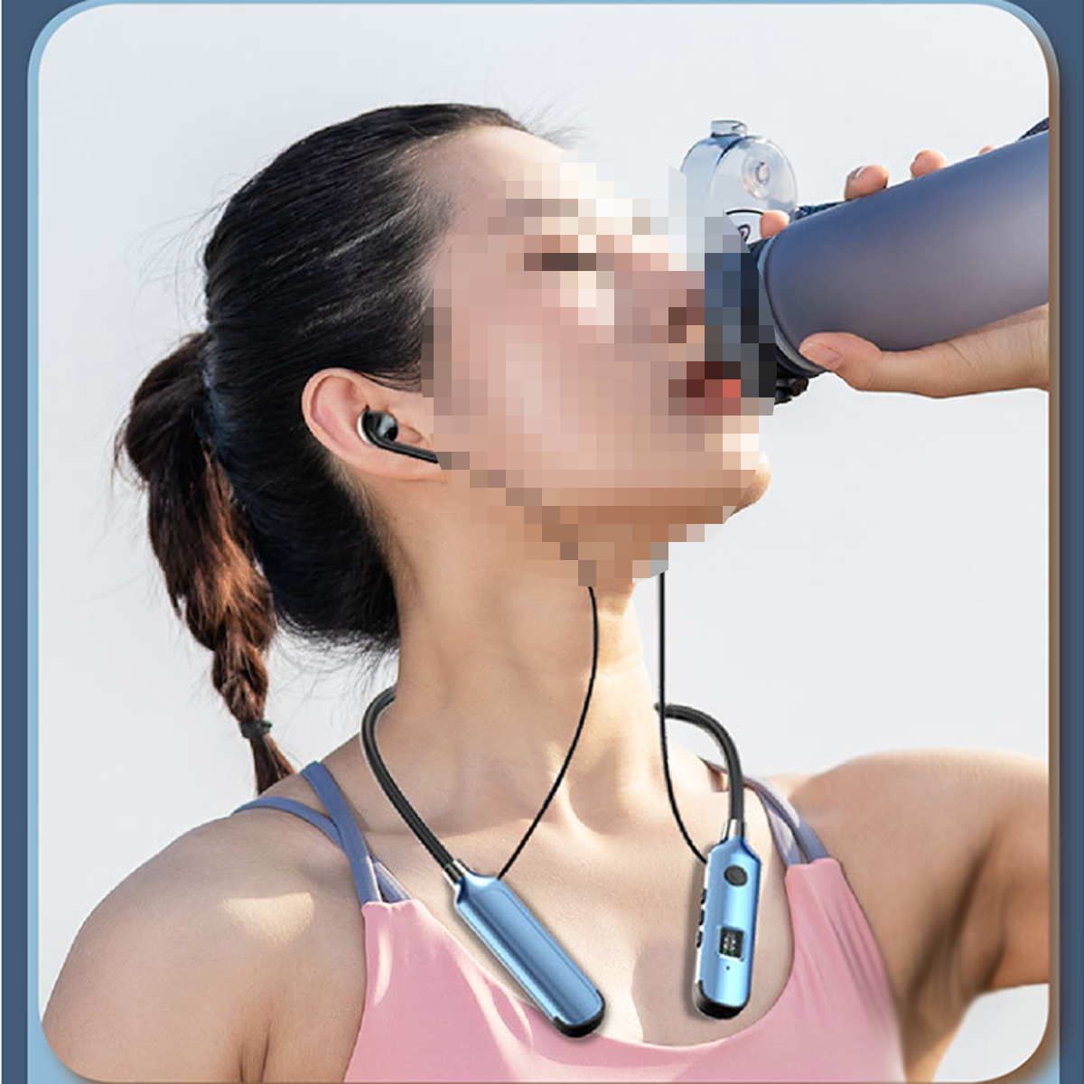 ENBAOXIN drahtlose Headset Headset In-ear Bluetooth Blau drahtlose Kopfhörer mit Soundkarte, - Drahtloses Fernbedienung,