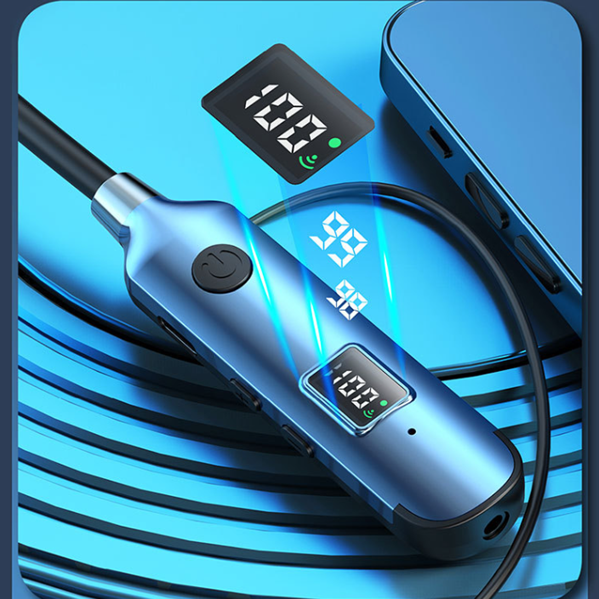 ENBAOXIN drahtlose Headset Headset In-ear Bluetooth Blau drahtlose Kopfhörer mit Soundkarte, - Drahtloses Fernbedienung,