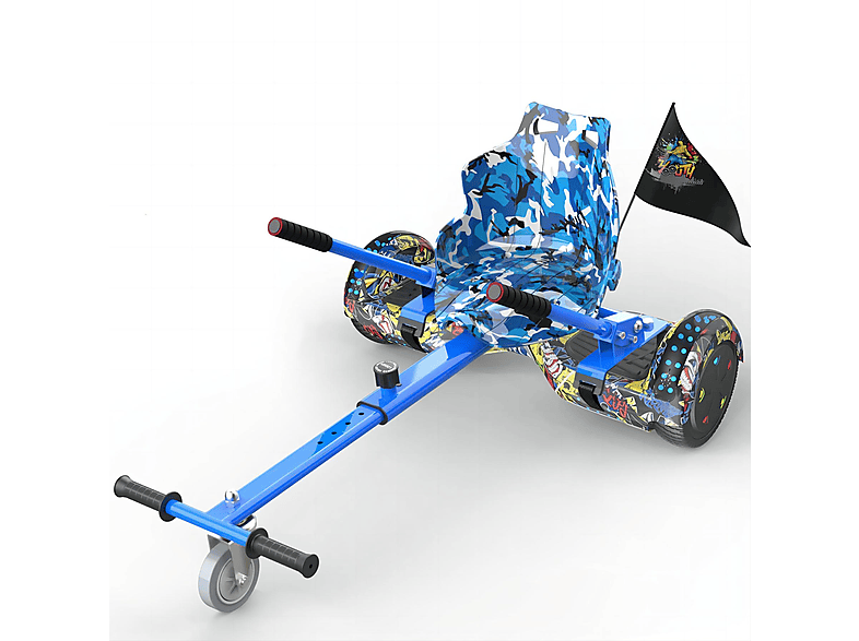 RCB Hoverboard mit Sitz Balance Board (6,5 Zoll, Hippop und Camouflage-Blau)