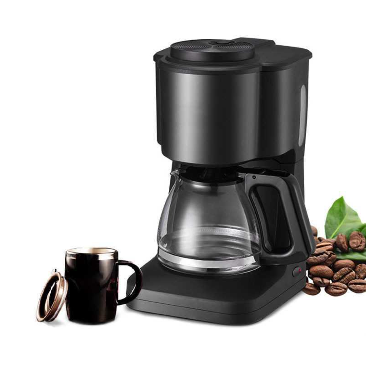 UWOT Halbautomatische Espressomaschine: Hochdruckextraktion 6-Tassen-Kapazität aus Mahlwerk Schwarz, Edelstahl) und Wärmeerhaltung, Espressomaschine