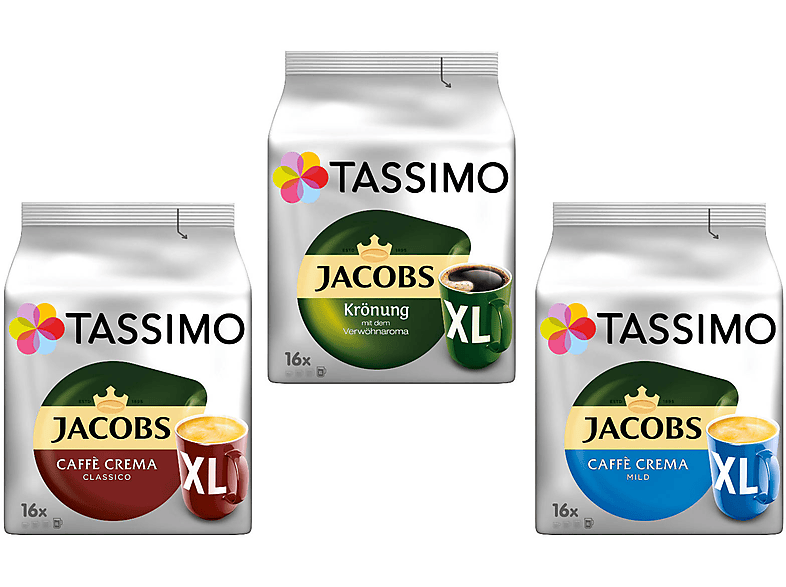 TASSIMO Vielfaltspaket XL Krönung | Crema Classico | Crema Mild 3 Sorten Kaffeekapseln (Tassimo Maschine (T-Disc System))