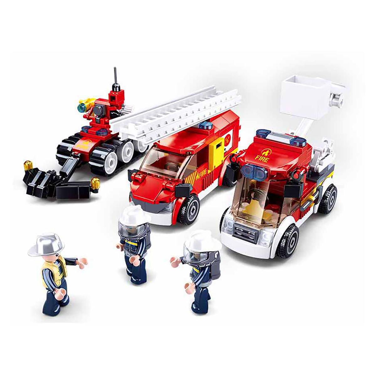 SLUBAN Feuerwehrfahrzeuge Set (488 Klemmbausteine Teile)