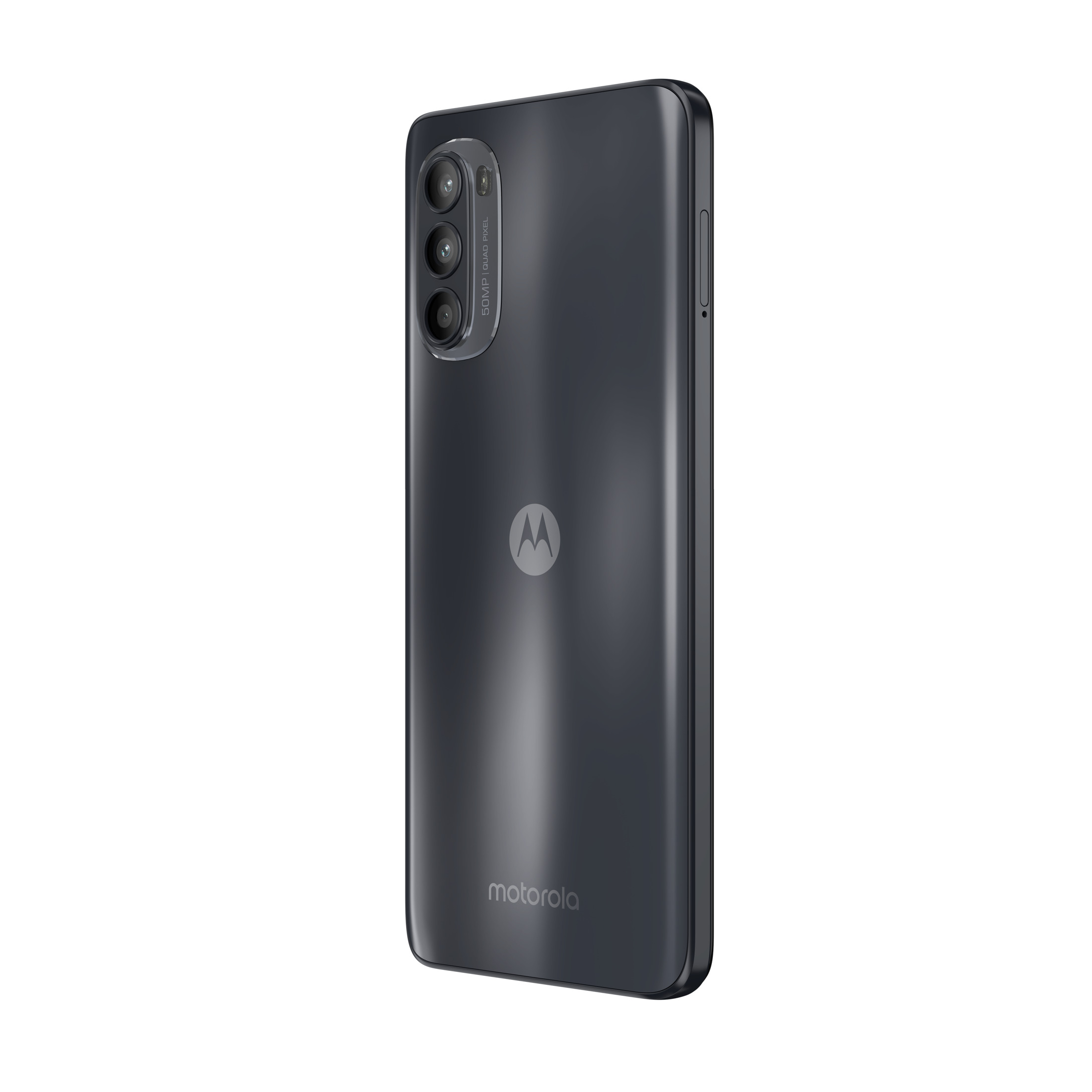 Ein schwarzes Motorola-Smartphone, Rückseite mit Kameras zeigend.