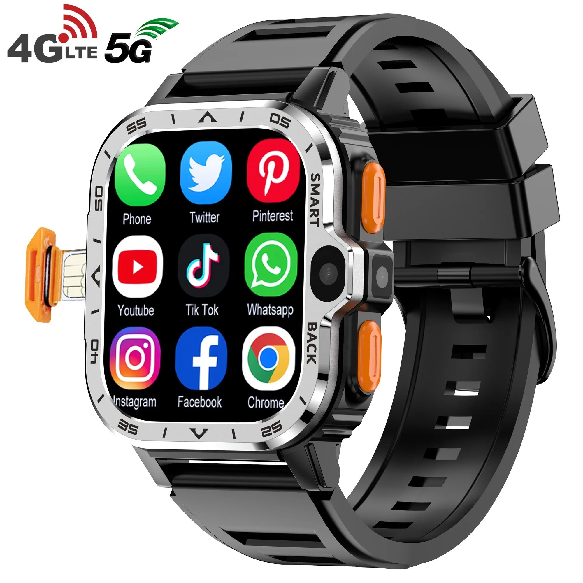 MIRUX PGD Smartwatch Silikon, Schwarz 64GB