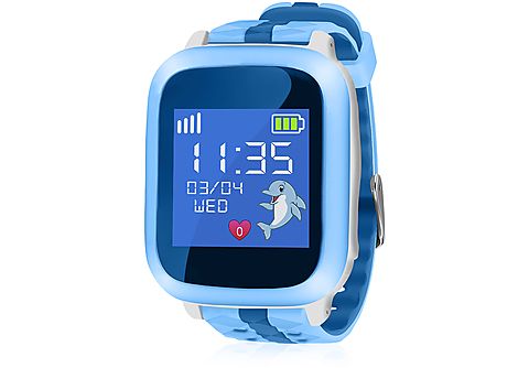 Smartwatch infantil - DAM ELECTRONICS GPS localizador 3 vías especial para niños, con función de rastreo, llamada SOS y recepción llamada, Azul