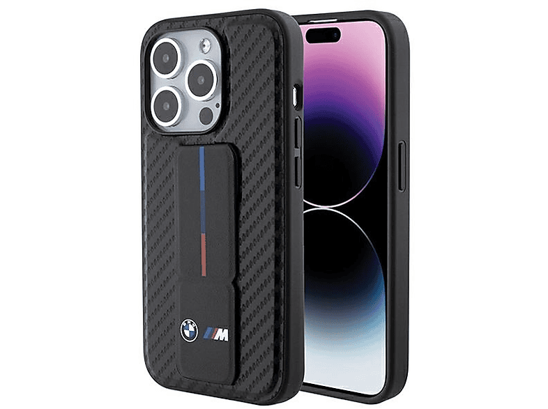 BMW Carbon Hardcase mit Stand, Backcover, Apple, iPhone 15 Pro Max, Schwarz | Backcover