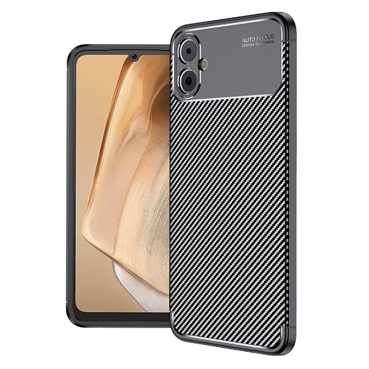 WIGENTO Galaxy Backcover, TPU Case A05, Handy Schutzhülle Carbon Cover, Schwarz Samsung,