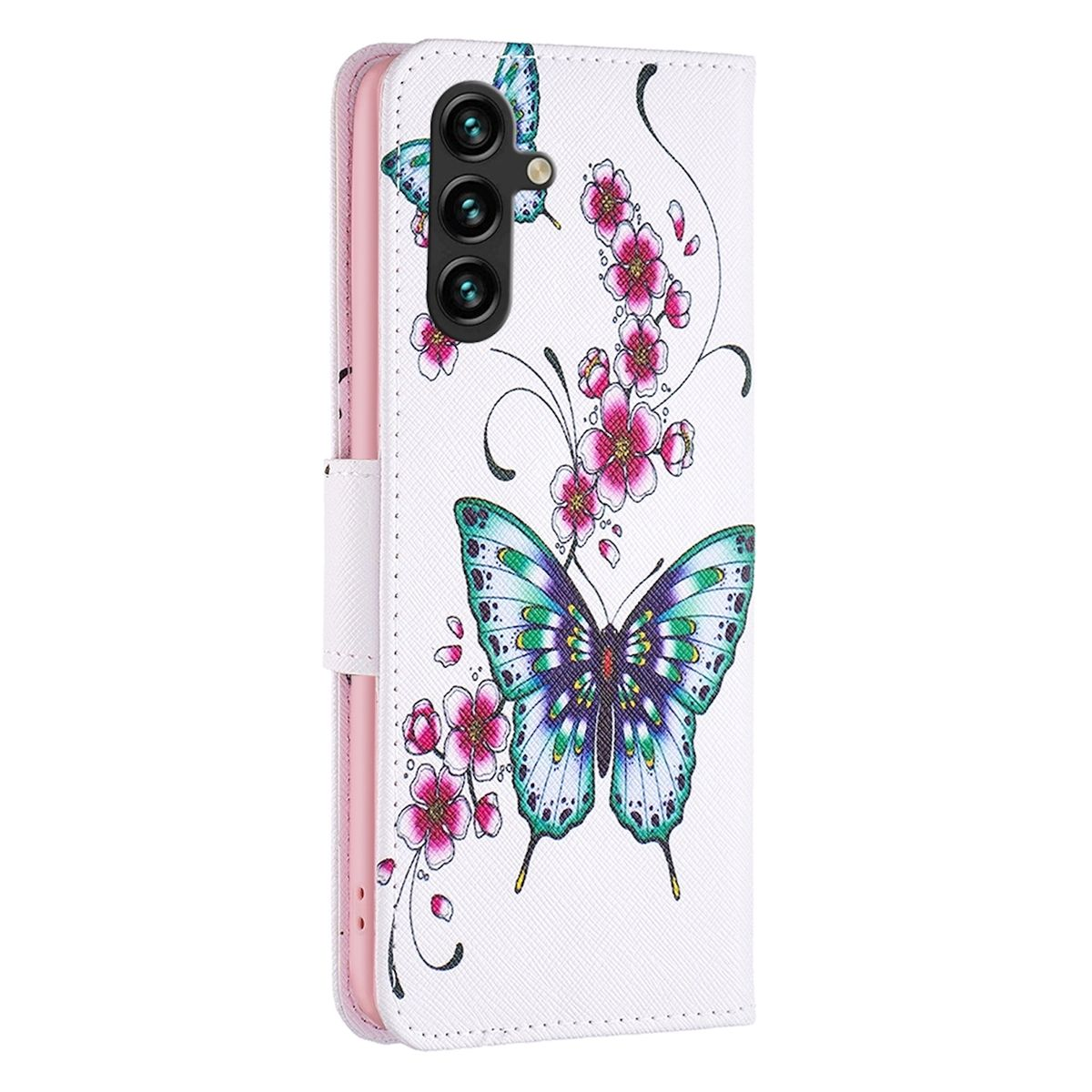 Pink Kreditkarten Motiv / Book Galaxy Tasche Samsung, A15, Muster Fach, Bookcover, Wallet WIGENTO mit Druck & Geld