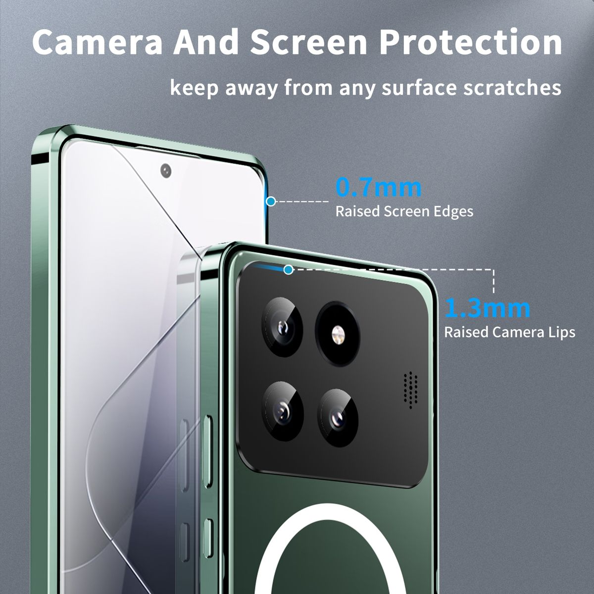 WIGENTO MagSafe Magnetic Hülle Backcover, dünn Xiaomi, & robust, Grün 14 Pro