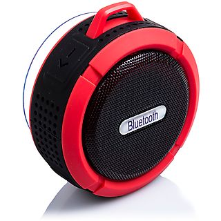 Altavoz inalámbrico - DAM ELECTRONICS Bluetooth circular resistente al agua con ventosa C6, Bluetooth, Rojo