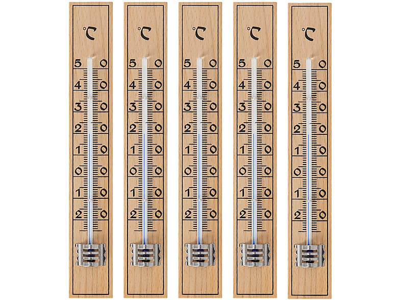 5 LANTELME Thermometer Raum Stück Innen Holz