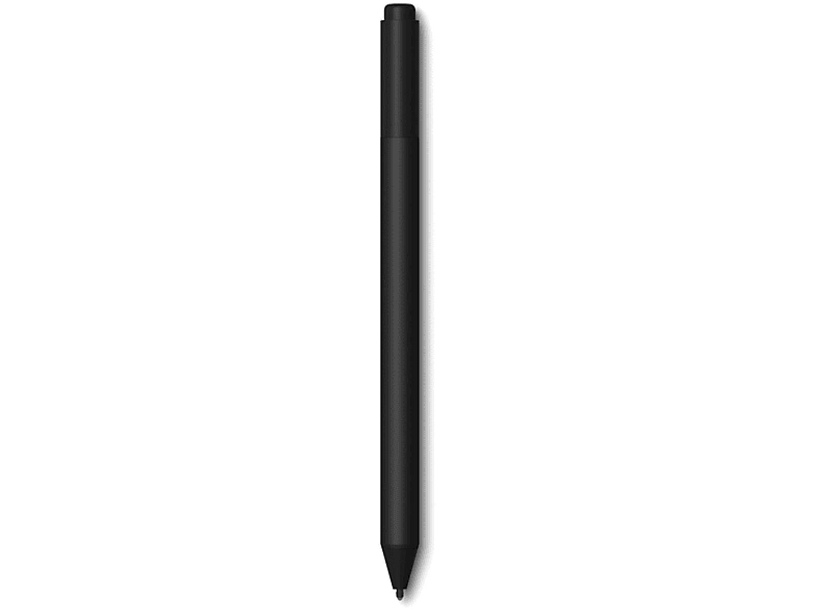 Ein schwarzer Eingabestift vor schwarzem Hintergrund.