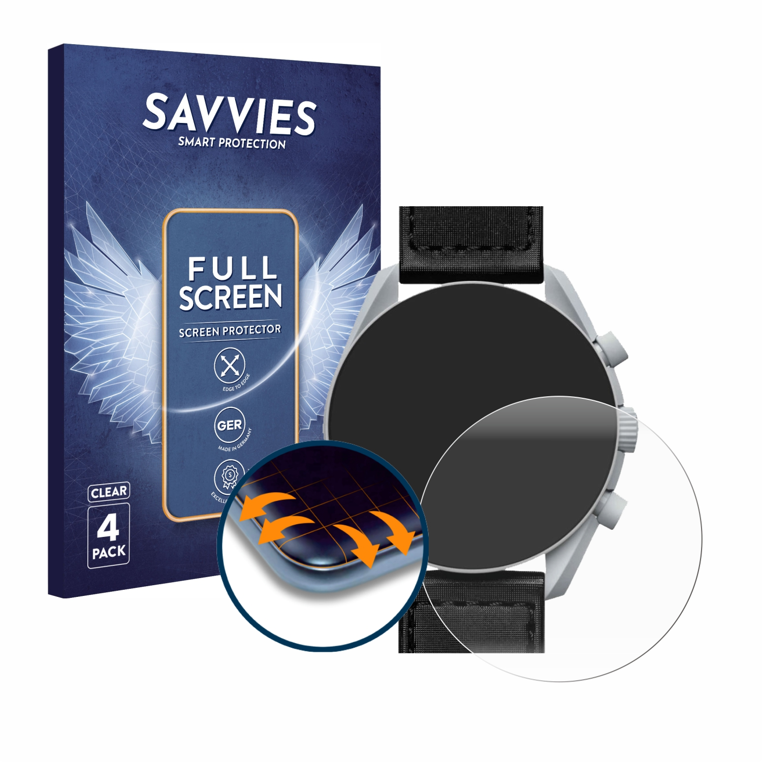 Schutzfolie(für Omega Moonswatch) SAVVIES Curved x 3D Flex Swatch 4x Speedmaster Full-Cover