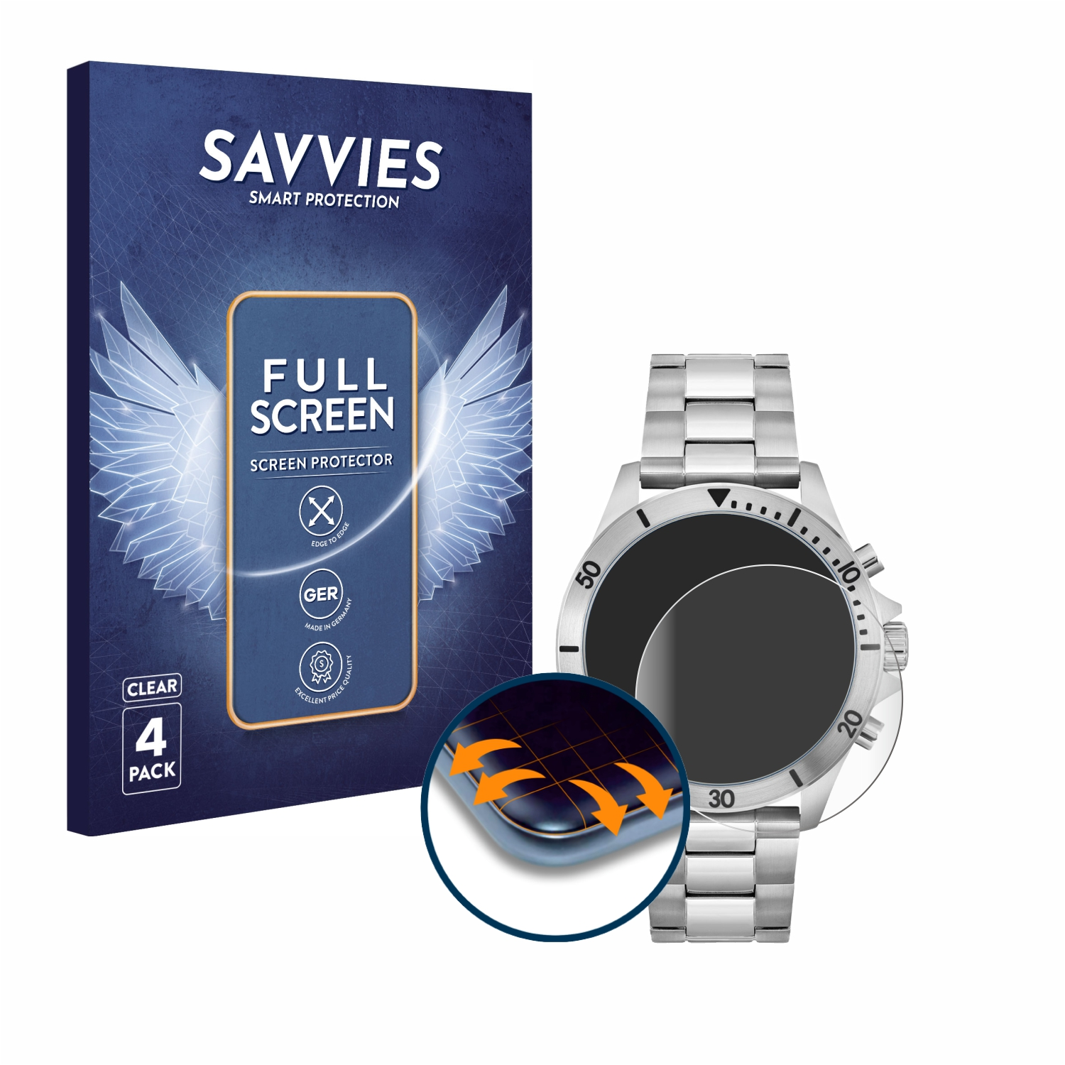 Schutzfolie(für Curved Flex Full-Cover 3D Hugo 4x 58115516) Boss SAVVIES Chronograph