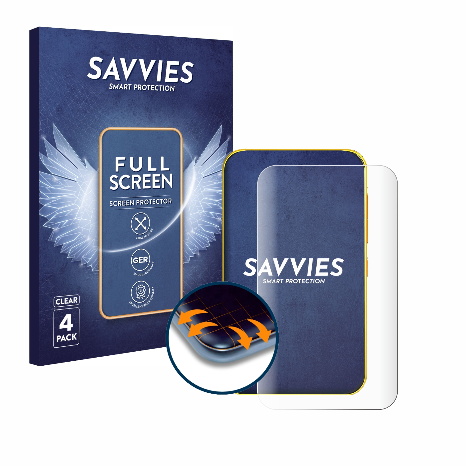 SAVVIES 4x Flex Full-Cover Curved Timmkoo Q5) Schutzfolie(für 3D