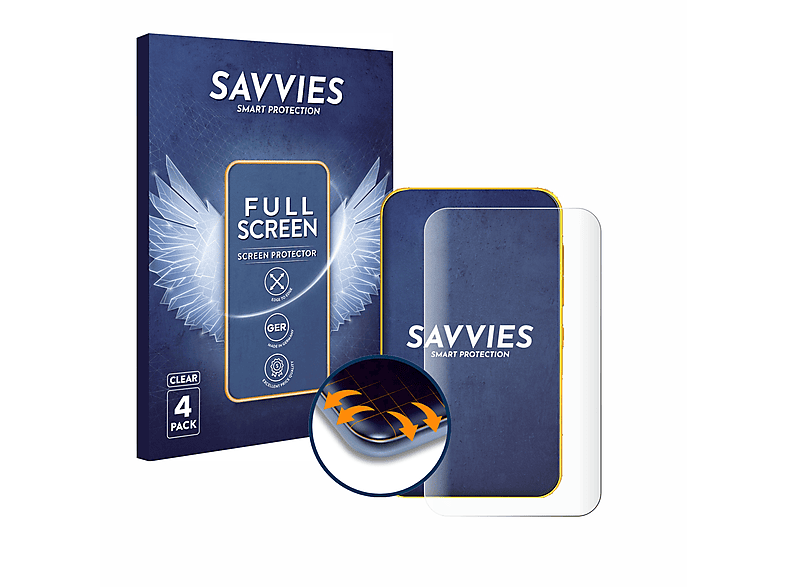 SAVVIES 4x Flex Full-Cover Curved Timmkoo Q5) Schutzfolie(für 3D