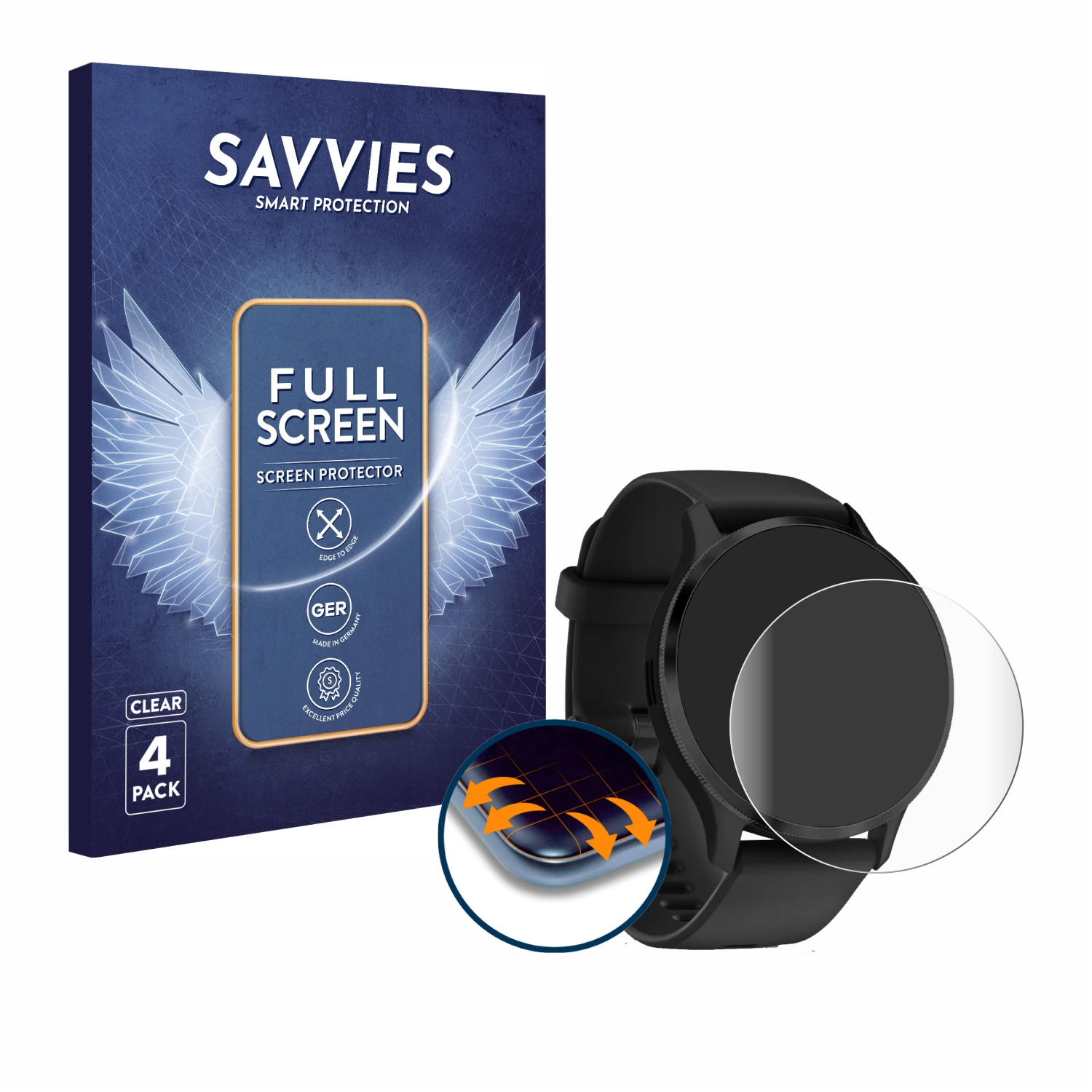 Schutzfolie(für 3D Flex 3) 4x Venu Curved Full-Cover SAVVIES Garmin
