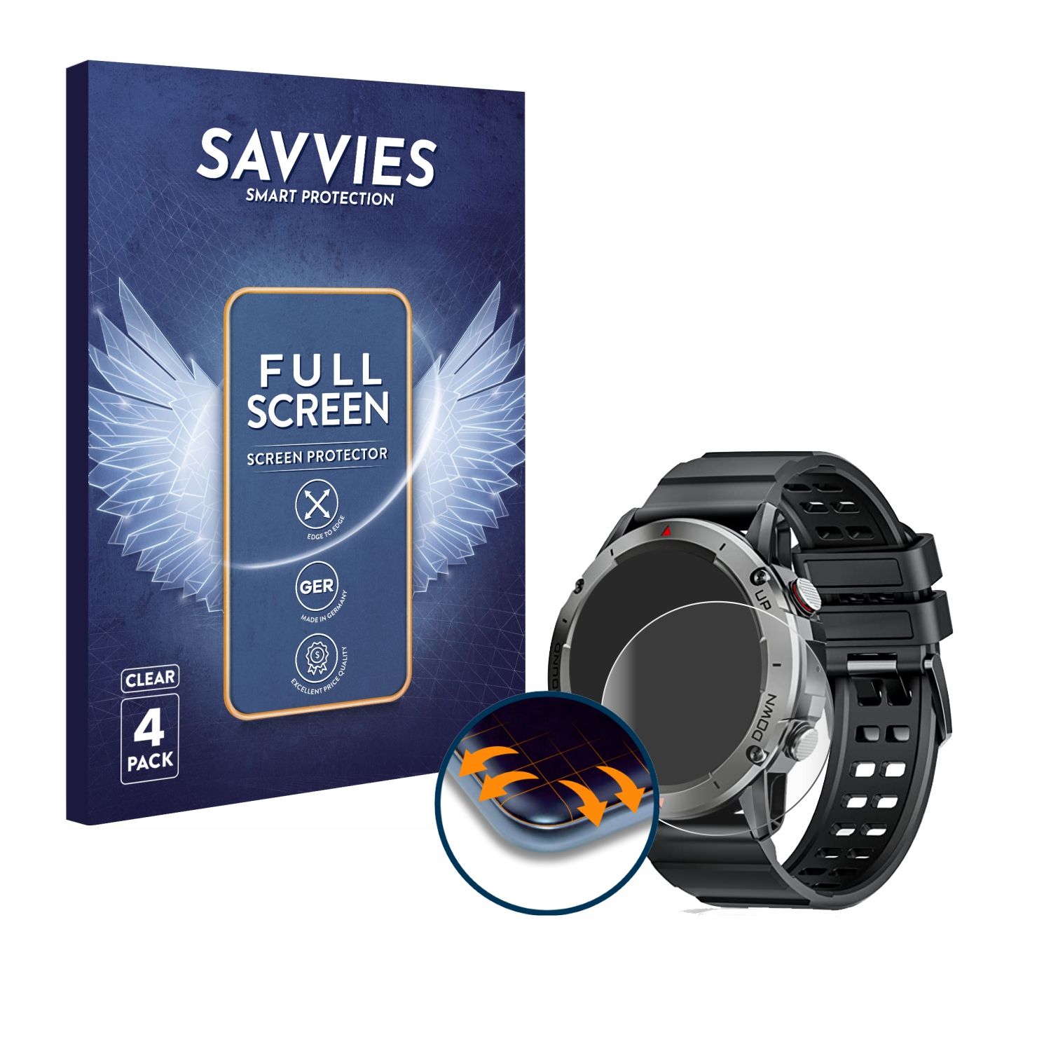 4x SAVVIES Flex 3D NX9 Schutzfolie(für Full-Cover Pasonomi Curved 1.39\