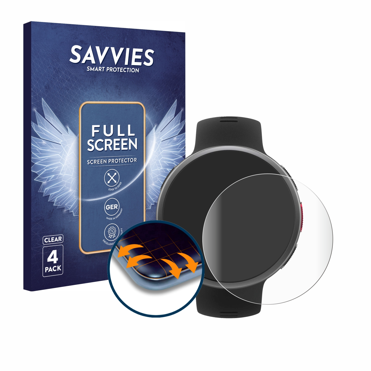SAVVIES 4x Polar Flex V2) Schutzfolie(für 3D Vantage Full-Cover Curved