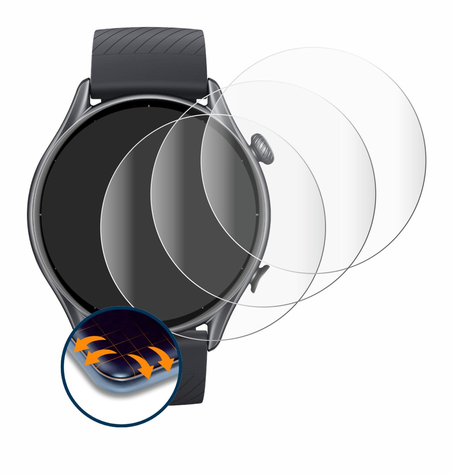 Huami GTR Amazfit Curved Full-Cover 4x Schutzfolie(für 3D Flex 3) SAVVIES