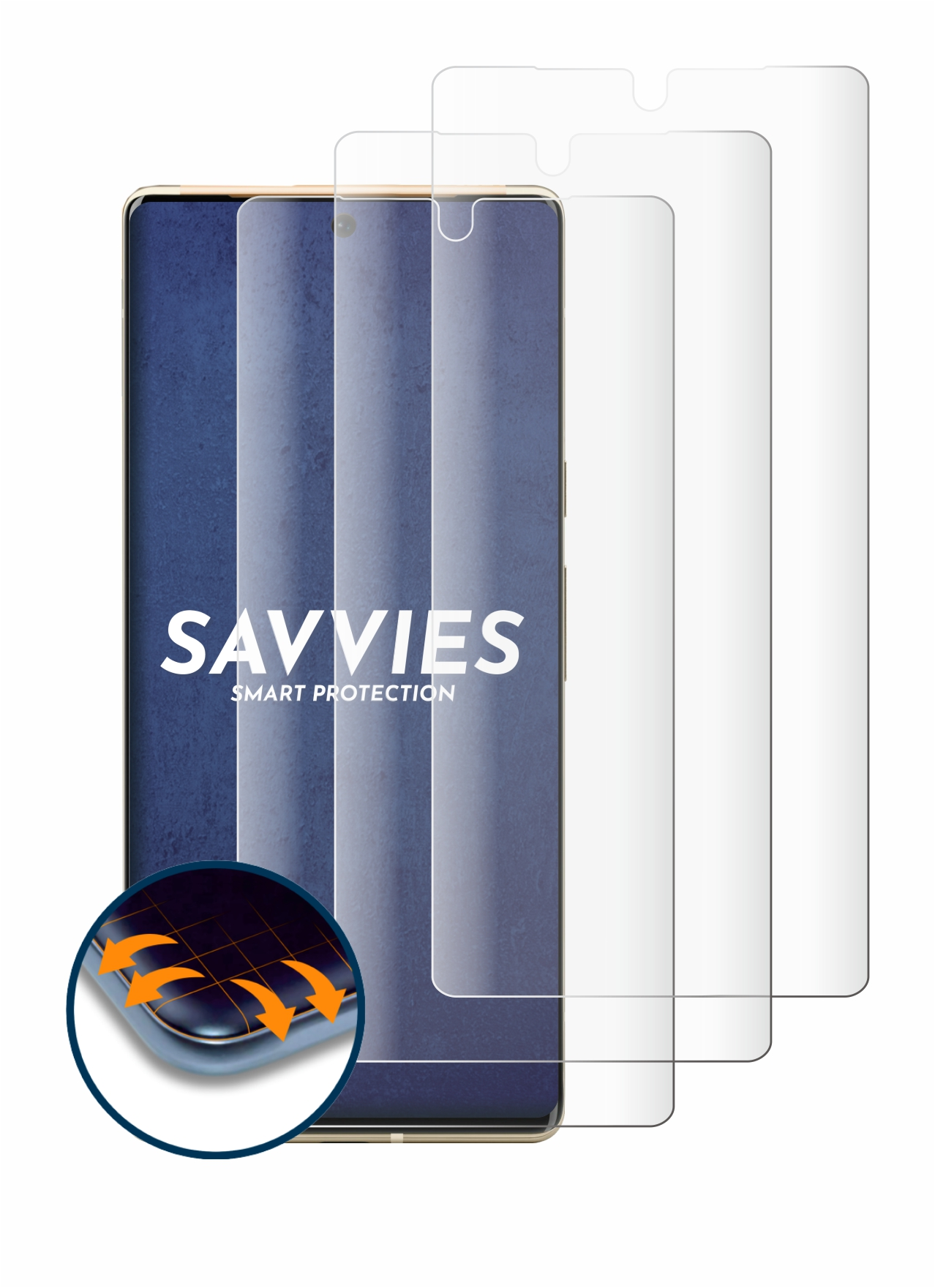 SAVVIES 4x Flex Google Pixel Pro) 6 Schutzfolie(für 3D Curved Full-Cover