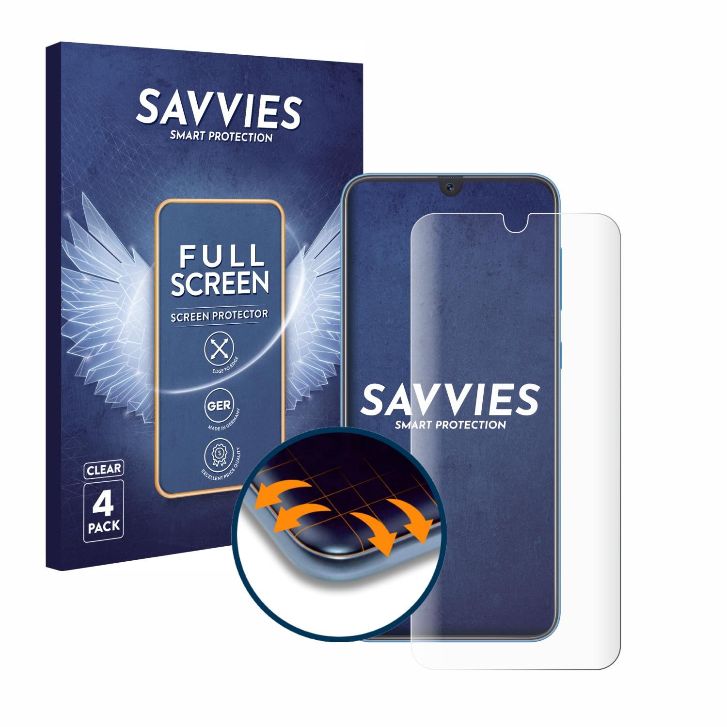 SAVVIES 4x Flex Full-Cover Schutzfolie(für 3D Curved Galaxy A40) Samsung