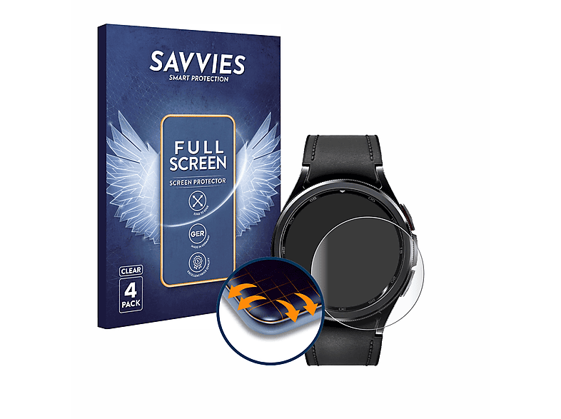 (47 4x Samsung Galaxy Flex 3D 6 Classic SAVVIES Full-Cover mm)) Watch Curved Schutzfolie(für