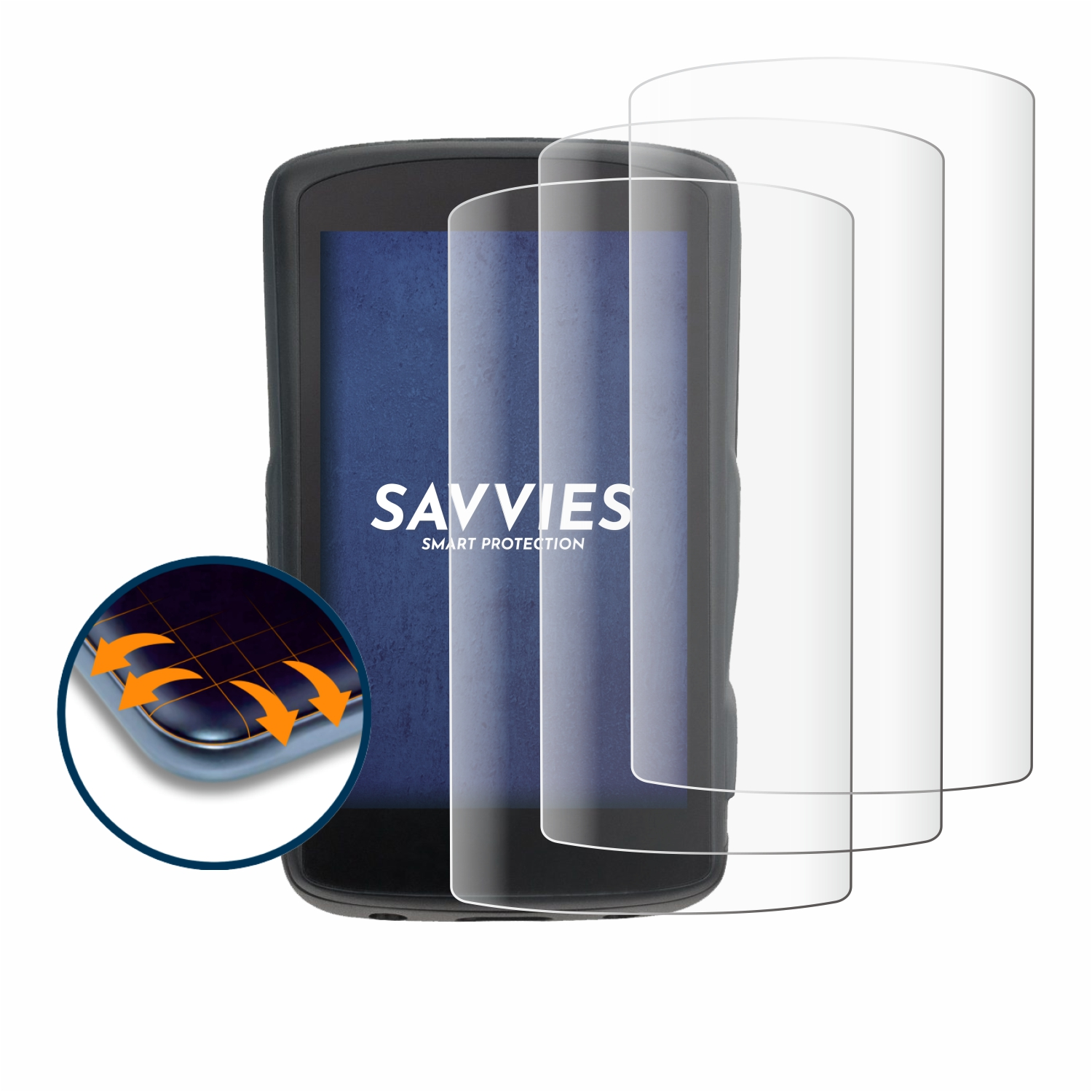 SAVVIES 4x Flex Hammerhead 2) Schutzfolie(für 3D Curved Full-Cover Karoo