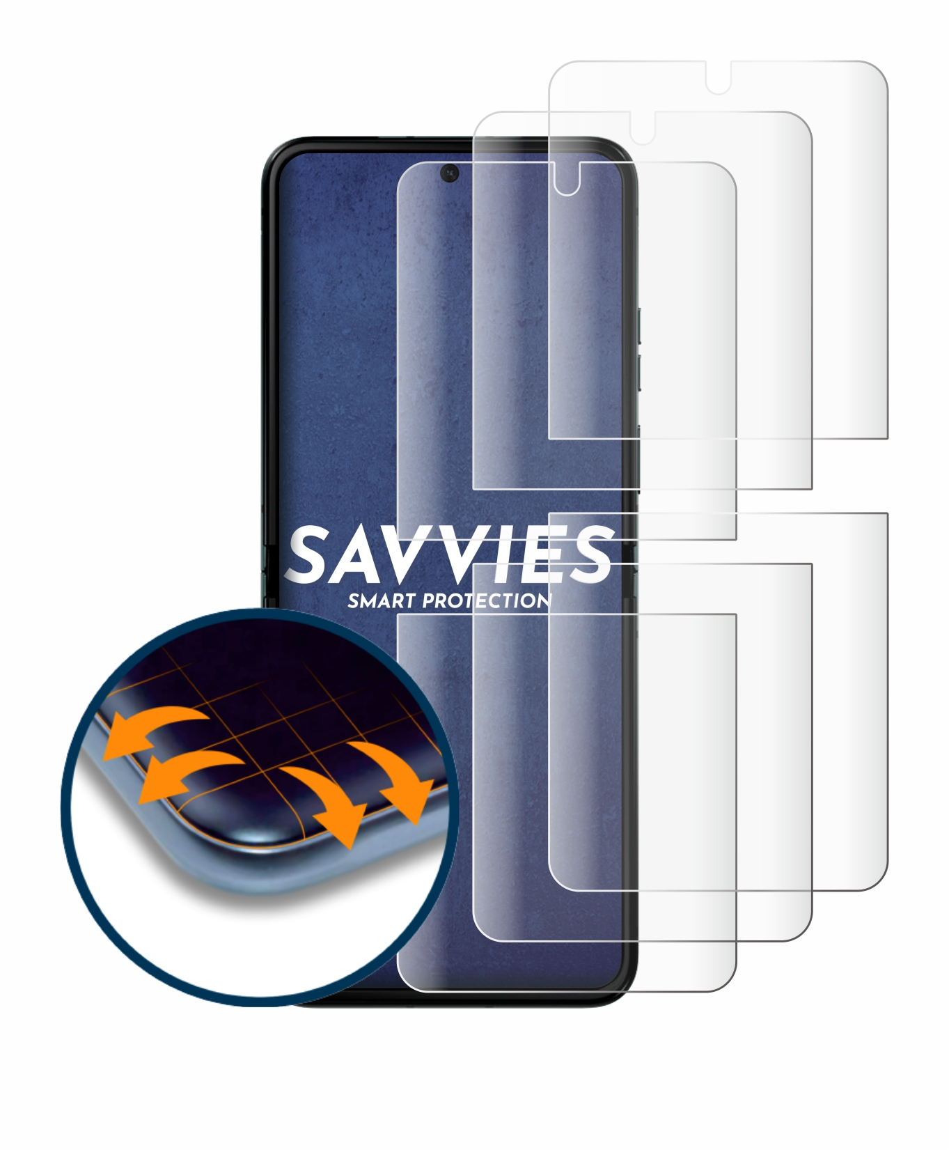 SAVVIES 4x Flex Full-Cover 3D Motorola Razr 40 Ultra) Curved Schutzfolie(für