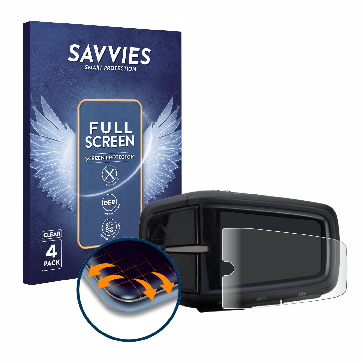 SAVVIES 4x Flex 3D 2019) Full-Cover Yamaha Display Curved LCD-A Schutzfolie(für