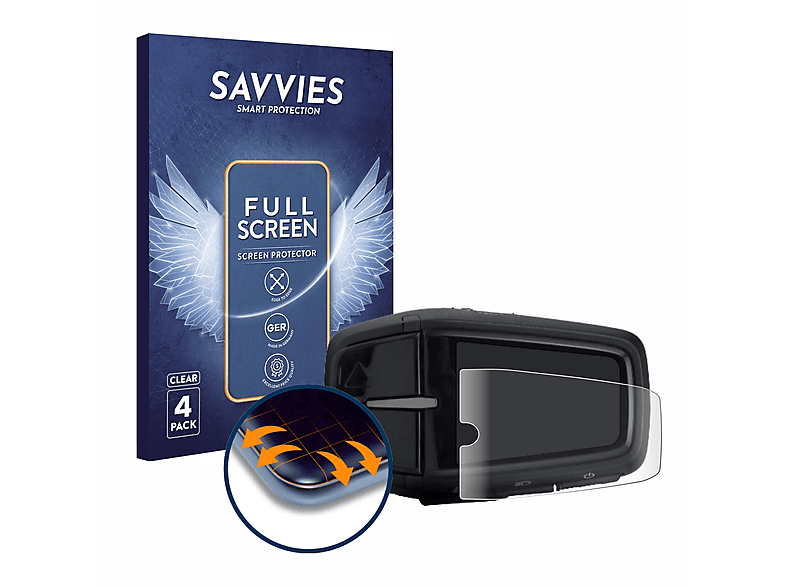 SAVVIES 4x Flex Schutzfolie(für Yamaha Full-Cover 3D LCD-A Curved Display 2019)