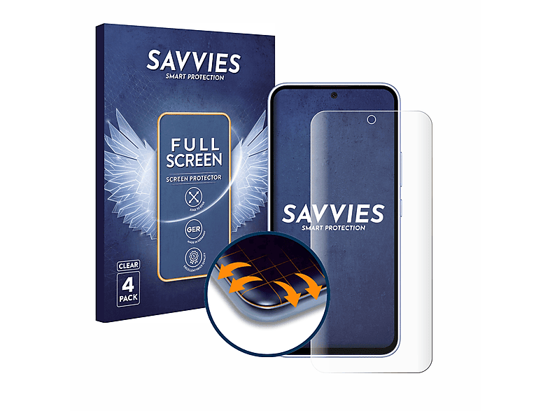 Schutzfolie(für Curved Flex 4x Samsung Galaxy A54 5G) 3D Full-Cover SAVVIES
