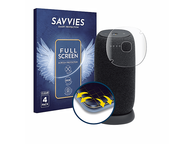 SAVVIES 4x Flex Full-Cover 3D Curved Schutzfolie(für JBL Link Portable)