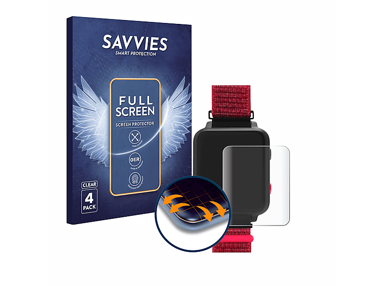 SAVVIES 4x Flex Full-Cover 3D Curved Schutzfolie(für Anio 5)