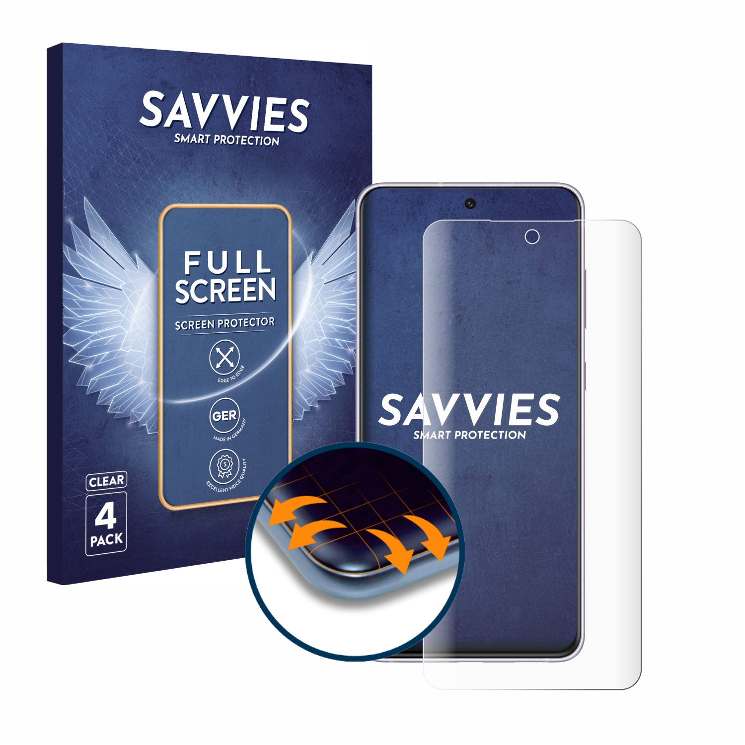 S21 Galaxy Schutzfolie(für 4x FE SAVVIES Full-Cover Curved Flex 5G) Samsung 3D