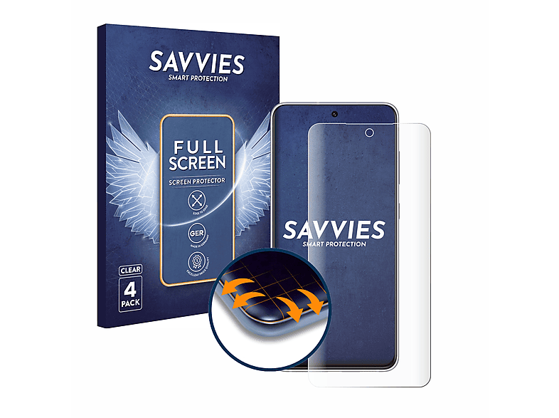 SAVVIES 4x Flex Galaxy Schutzfolie(für 3D FE Full-Cover Samsung 5G) Curved S21