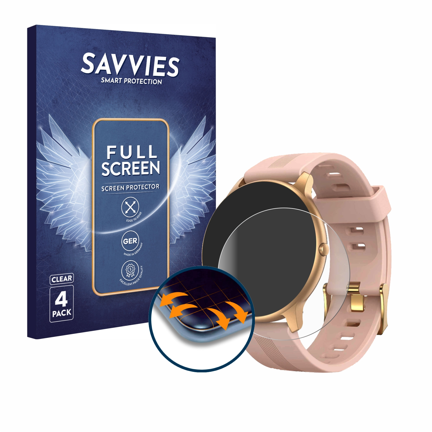SAVVIES 4x Schutzfolie(für Flex 3D AGPtek Curved LW11) Full-Cover