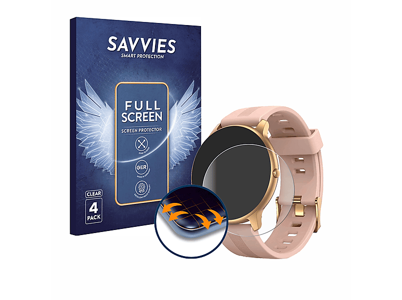 SAVVIES 4x Flex Full-Cover 3D Curved Schutzfolie(für AGPtek LW11)