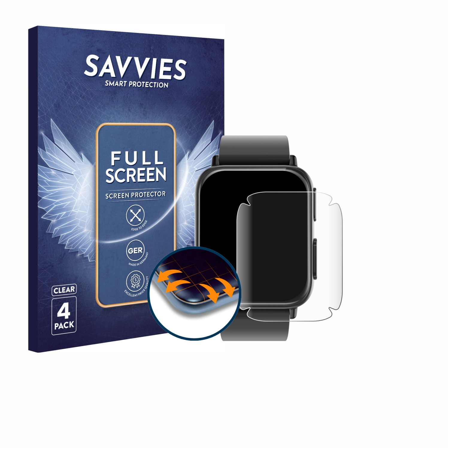 Flex 3D SAVVIES Care Curved Kardena Schutzfolie(für 4x Full-Cover Plus 2)