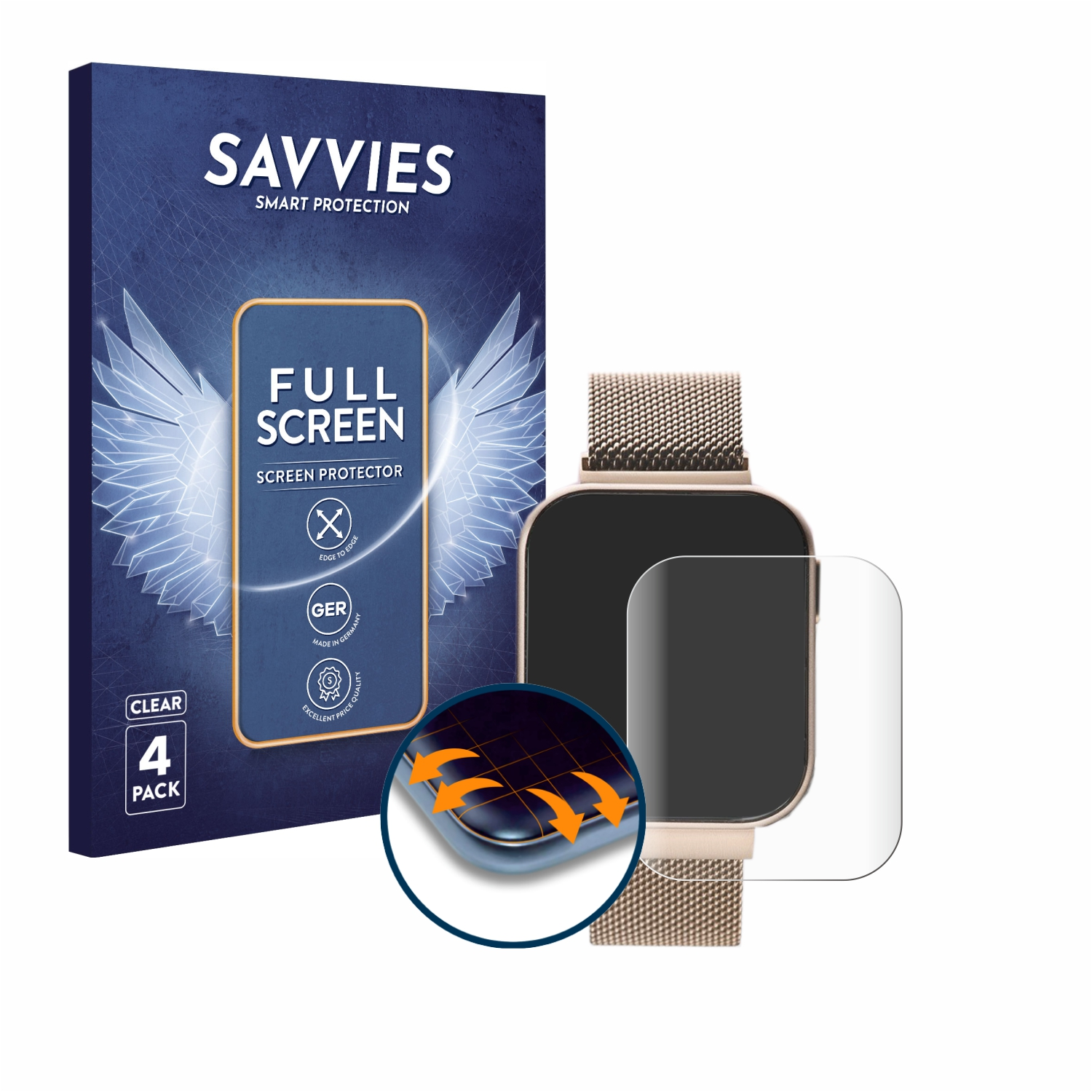 SAVVIES 4x Flex Full-Cover 3D Schutzfolie(für 1.4\