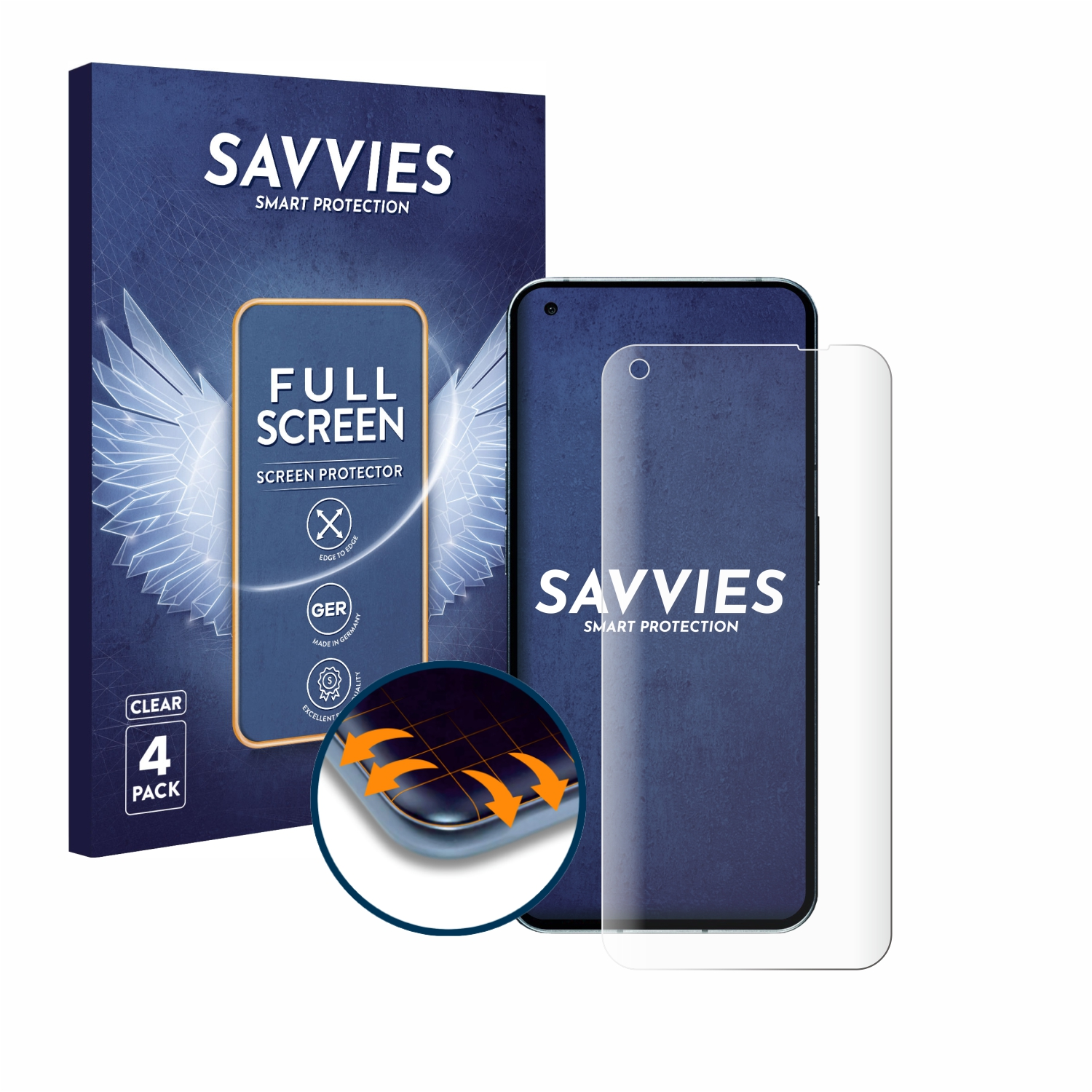 3D (case-friendly)) Full-Cover (1) SAVVIES Flex 4x Nothing Phone Curved Schutzfolie(für