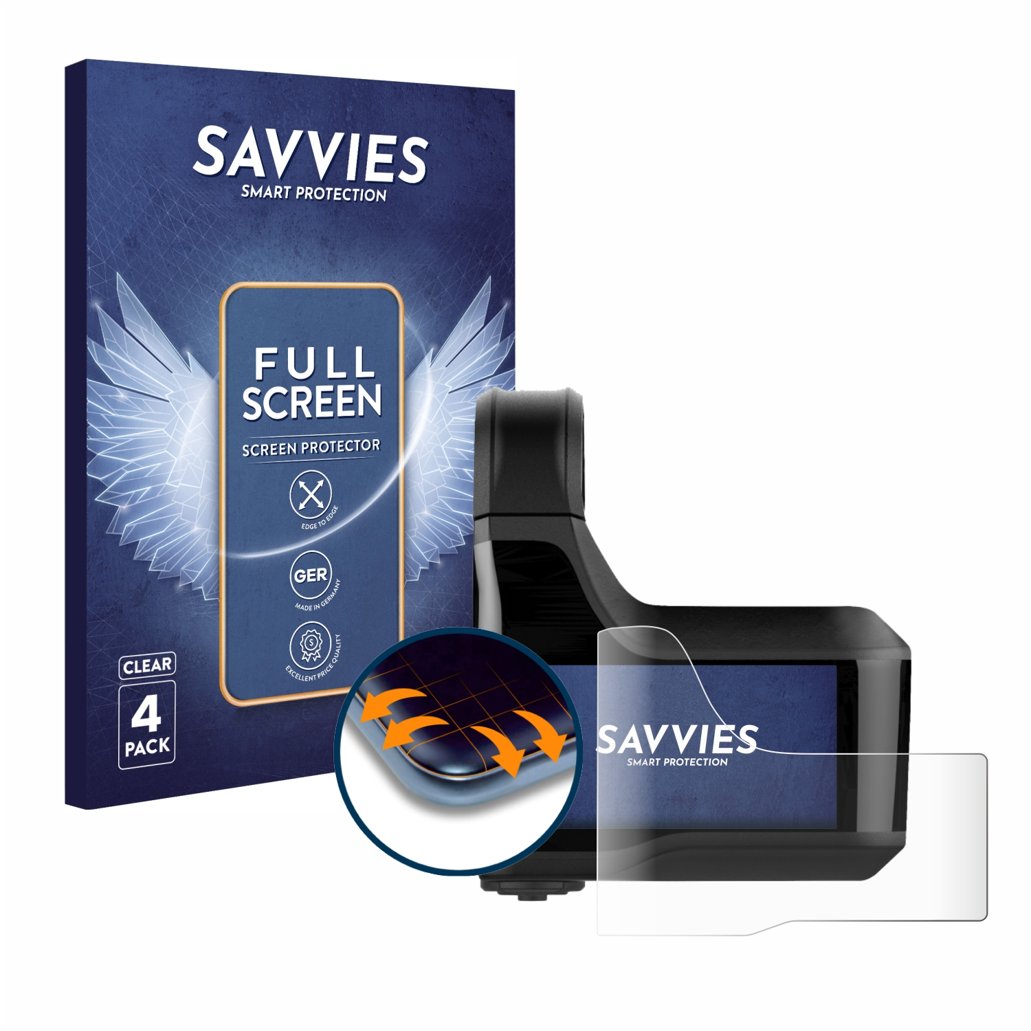 Flex Steps Full-Cover Schutzfolie(für Shimano SC-EM800) SAVVIES Curved 4x 3D