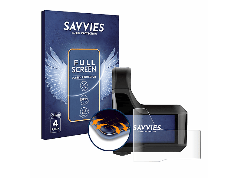 SAVVIES 4x Flex Full-Cover 3D Curved Schutzfolie(für Shimano Steps SC-EM800)