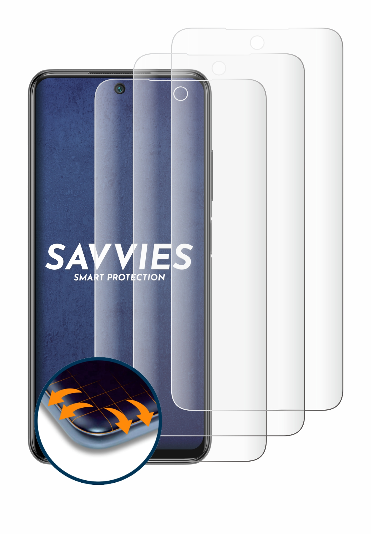 SAVVIES 4x Full-Cover Xiaomi 10 3D Note Curved Redmi Flex Schutzfolie(für 5G)