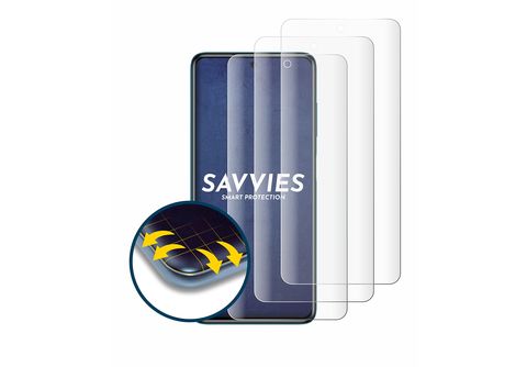 SAVVIES 4x Flex Full-Cover 3D Curved Schutzfolie(für Xiaomi Poco X3 NFC)