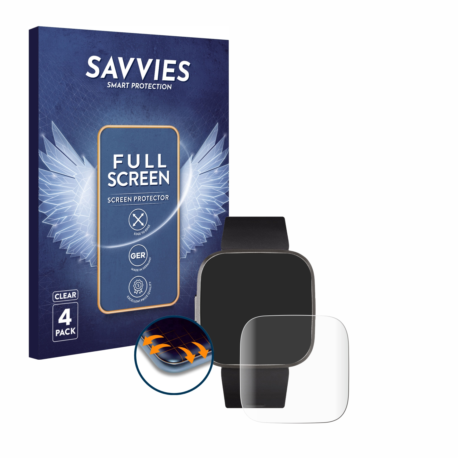 Edition) 2 Full-Cover Versa 3D 4x Special Fitbit Curved Flex Schutzfolie(für SAVVIES