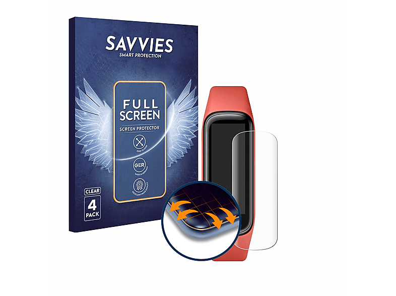 SAVVIES 4x Flex Full-Cover 3D Fit2) Samsung Galaxy Curved Schutzfolie(für