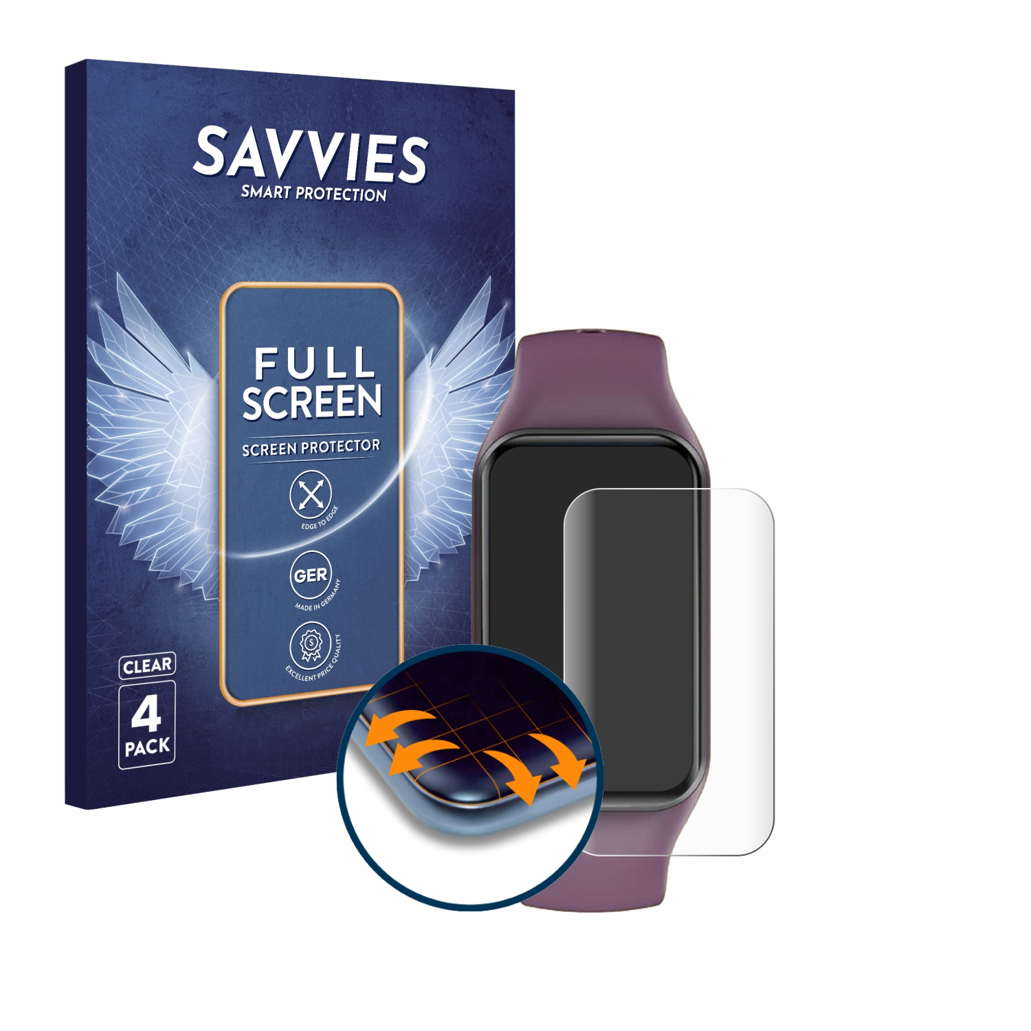 SAVVIES 4x Schutzfolie(für Flex 3D Full-Cover Iowodo IP68) Curved