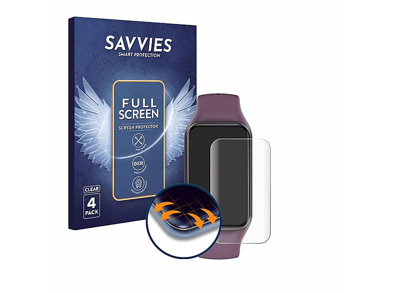 SAVVIES 4x Flex Full-Cover 3D Curved Schutzfolie(für Iowodo IP68)